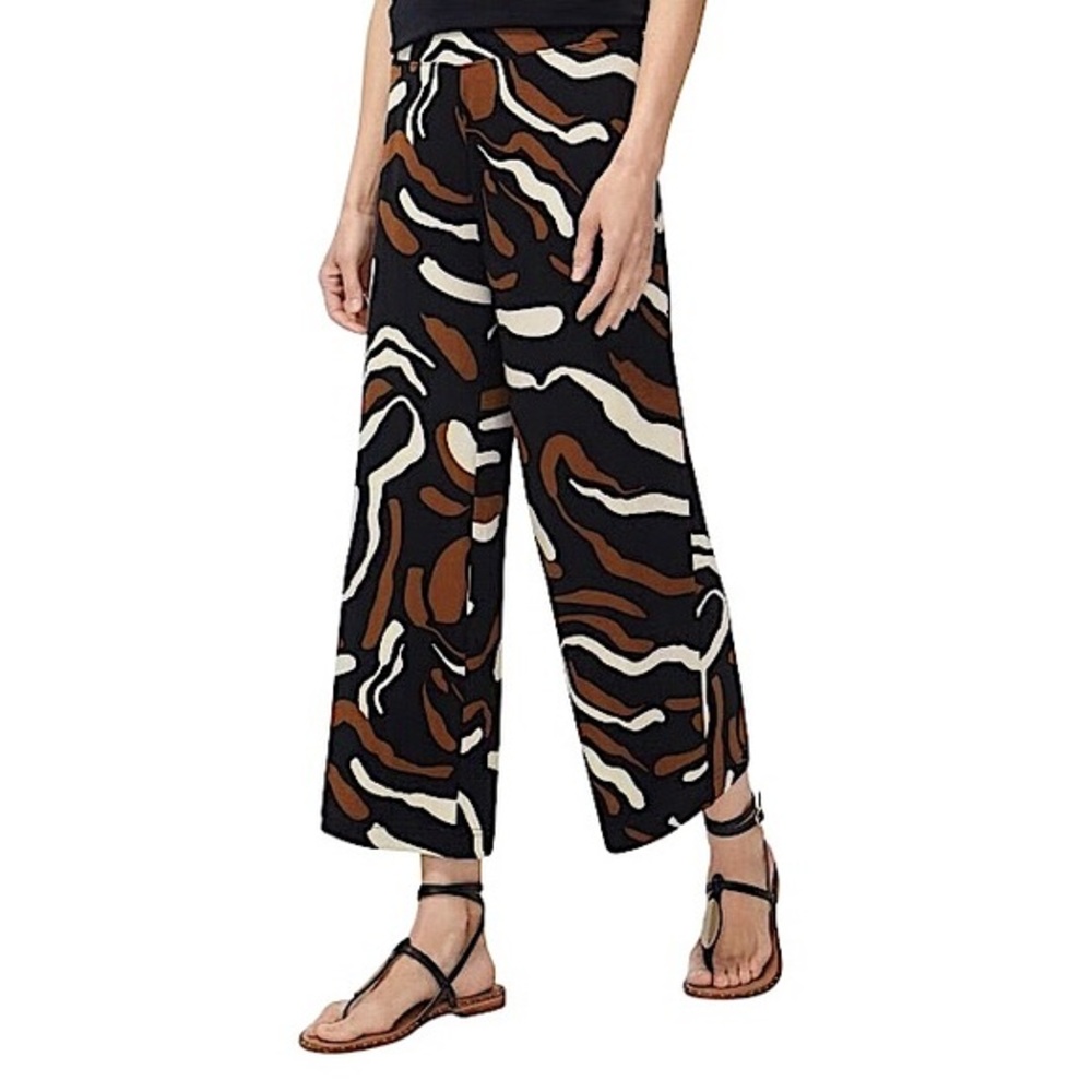Chico's Travelers Wrinkle-Free Abstract Print Cropped Capri Pull On Pants 3P/XLP